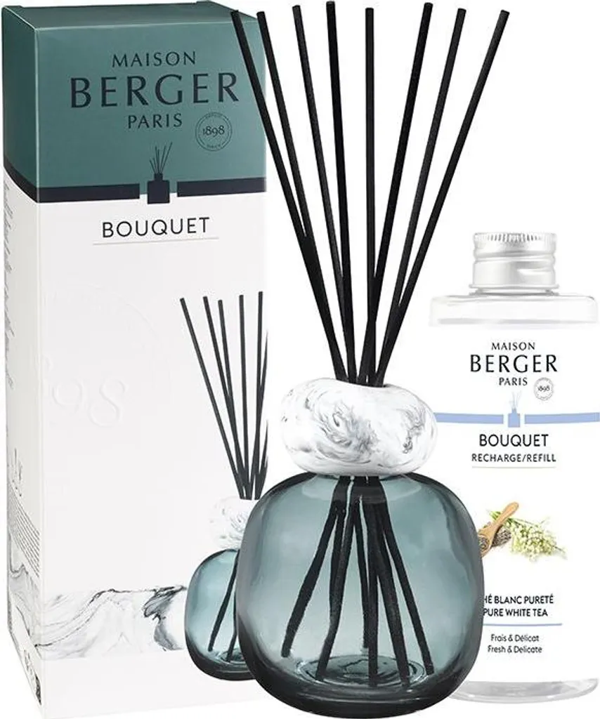 Coffret Cadeau Maison Diffuseur Mineral Blue et Parfum Thé Blanc 180 ml - 2