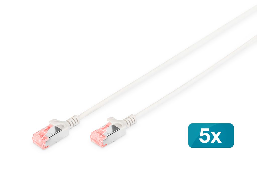 DIGITUS Slim Patchkabel Kat. 6 U/FTP 10,0 m grau Set