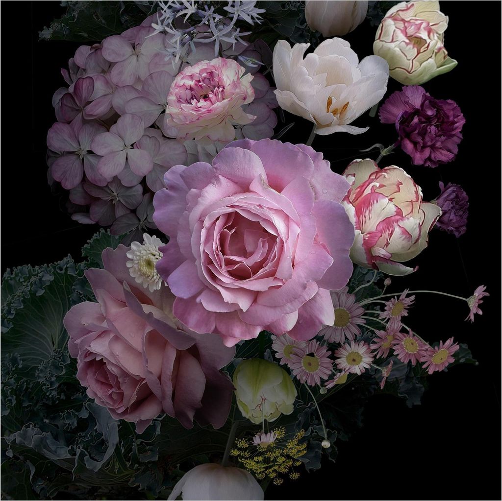 Fototapete Blumen - Vliestapete - Bildtapete UV-beständig Rose rosa Landhaus Wandtapete geruchsfrei