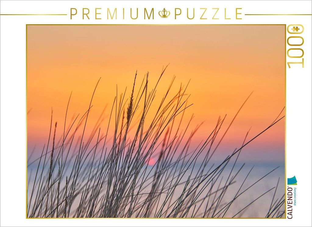 CALVENDO Puzzle Dünengras im Sonnenuntergang | 1000 Teile Lege-Größe 64x48cm Foto-Puzzle für glückliche Stunden
