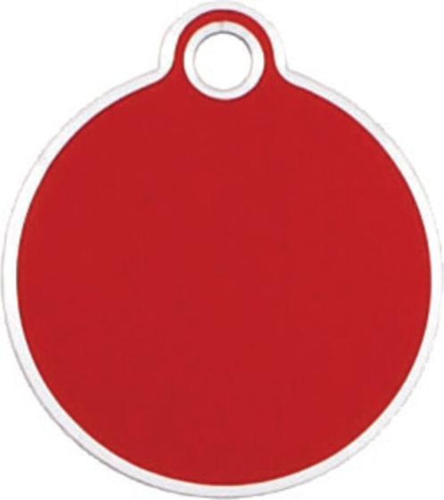 Adressanhänger mit Gravur - rund klein - rot mit Silberrand