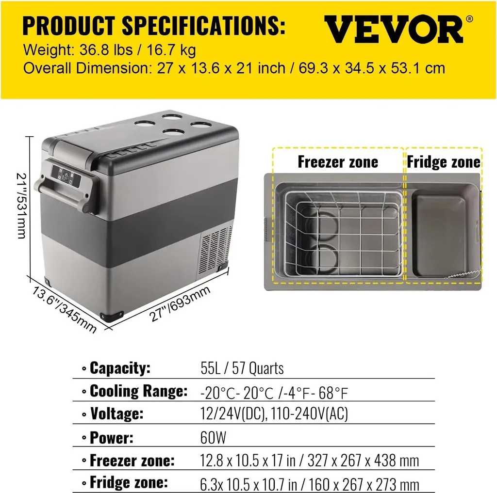 Mini frigo 55L à refroidissement rapide, design blanc épuré et transportable - 2