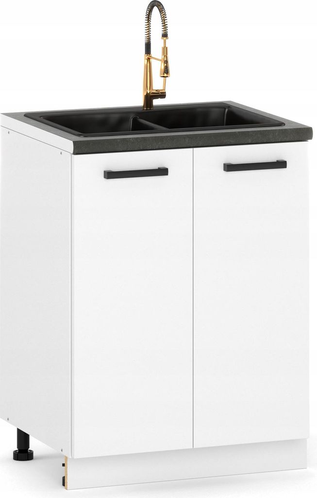 ULWEHOME | Spülenunterschrank 60 cm Weiß matt, Produktbild 