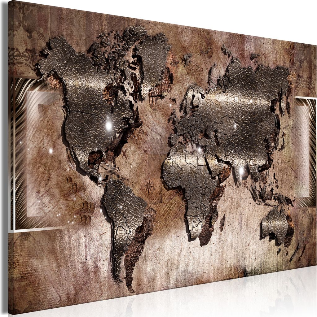 Wandbild Mega XXXL Weltkarte 250x125 cm Einteiliger XXL-Format Kunstdruck zur Selbstmontage Leinwandbilder moderne Bilder DIY Wanddekoration Wohnun...