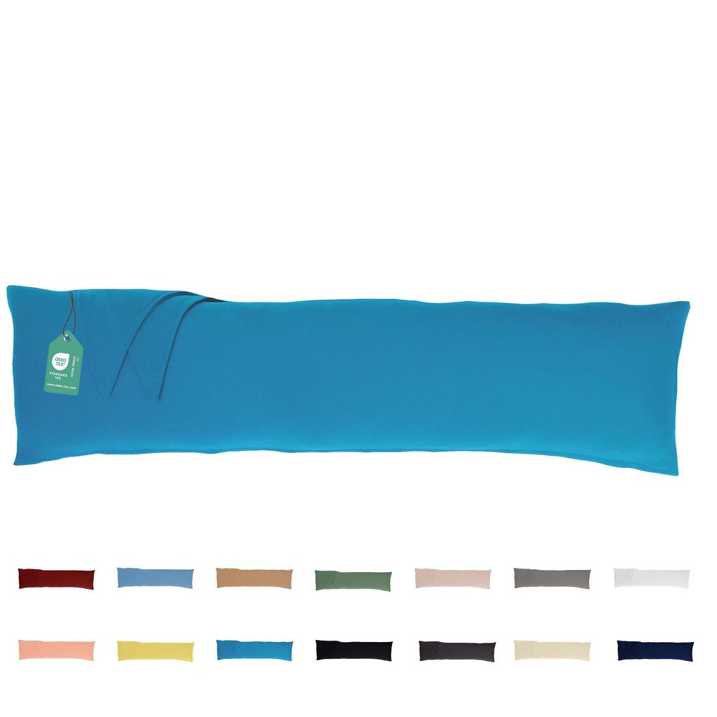 Seitenschläferkissen mit Bezug 40x145 cm Dunkeltürkis - Produktbild 