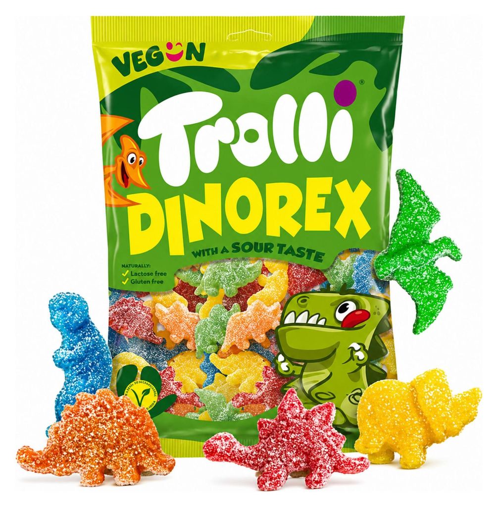 1000 g / 1 Kg Trolli Dinorex saure Gummibonbons saure Produktbild 