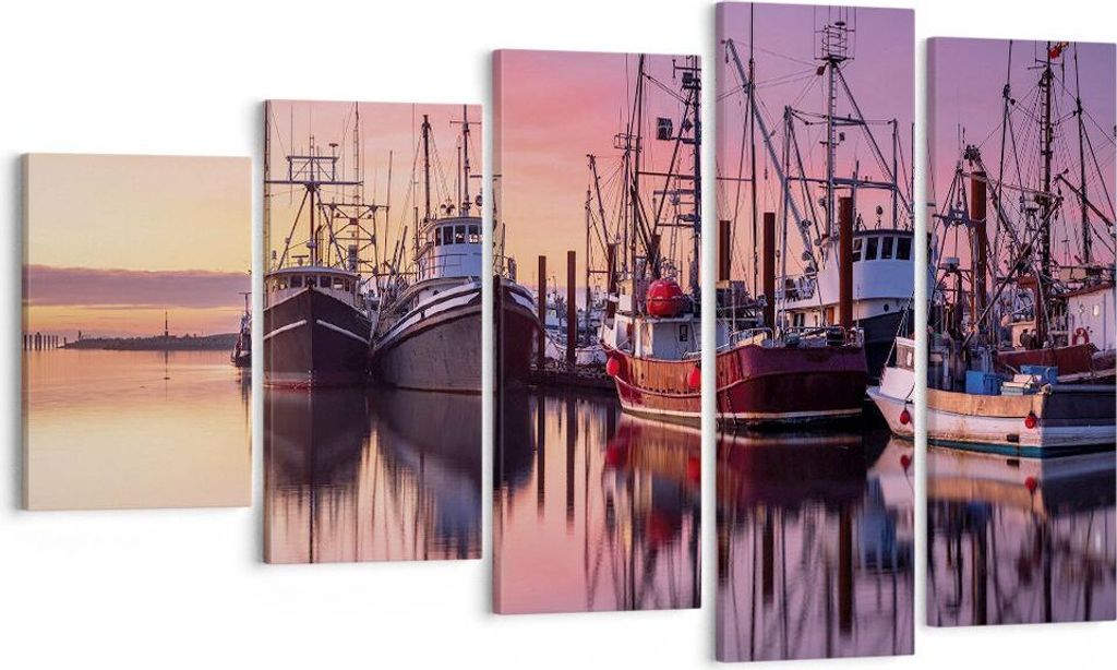 Bild auf Leinwand - Leinwandbild - 5 Teile - Marina Westen Die Sonne - 100x60cm - Wand Bild - Wanddeko - Wandbilder - Leinwanddruck - Bilder - Wand...