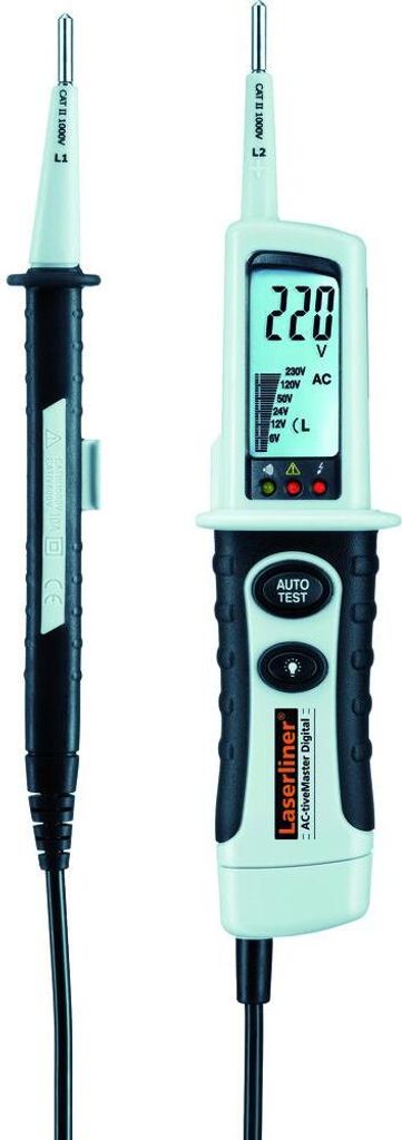 Laserliner 083.025A, Richtig, LCD, 120 - 690 V, 50 - 60 Hz, Schwarz, Weiß, 230 g