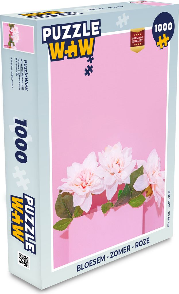 MuchoWow Puzzle 1000 Teile Blüte - Sommer - Rosa - Spielzeug - Alt und Jung - Spiele - Puzzeln