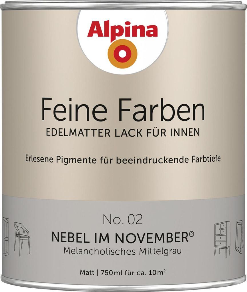 Alpina Feine Farben Lack No. 02 Nebel im November - Produktbild 