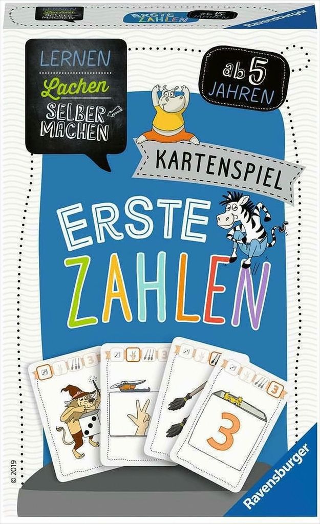 Ravensburger 80658 - Lernen Lachen Selbermachen: Erste Zahlen, Lernspiel ab 5 Jahren, Kinderspiel für 2-4 Spieler, Kartenspiel