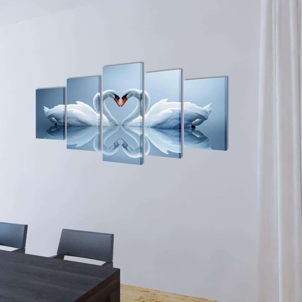 vidaXL Bilder Dekoration Set Schwan 200 x 100 cm Produktbild 