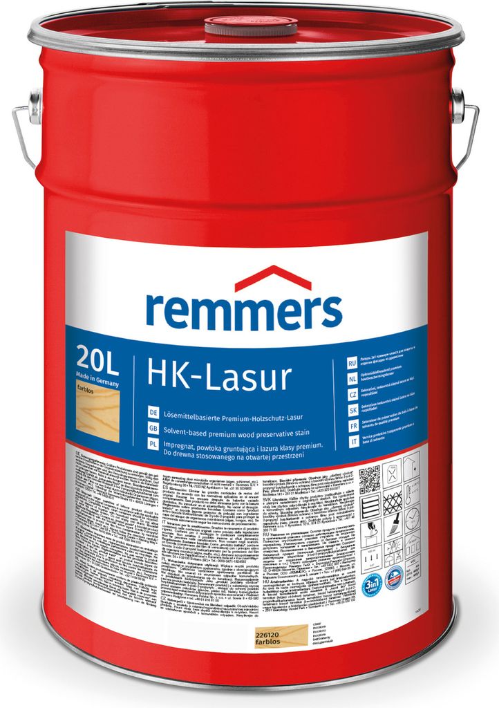 Remmers HK-Lasur 3in1 farblos 20 l, Holzlasur aussen Produktbild 