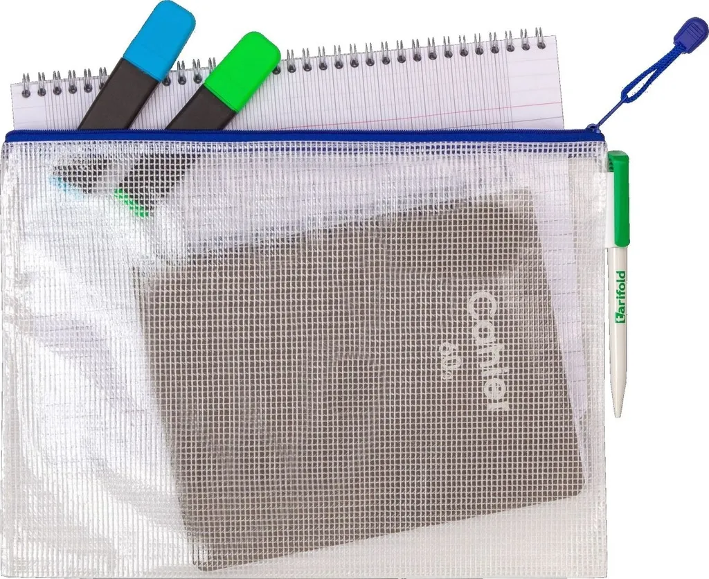 Pochette PVC bleu format A4 avec zip résistant - Pack de 40 articles - 3