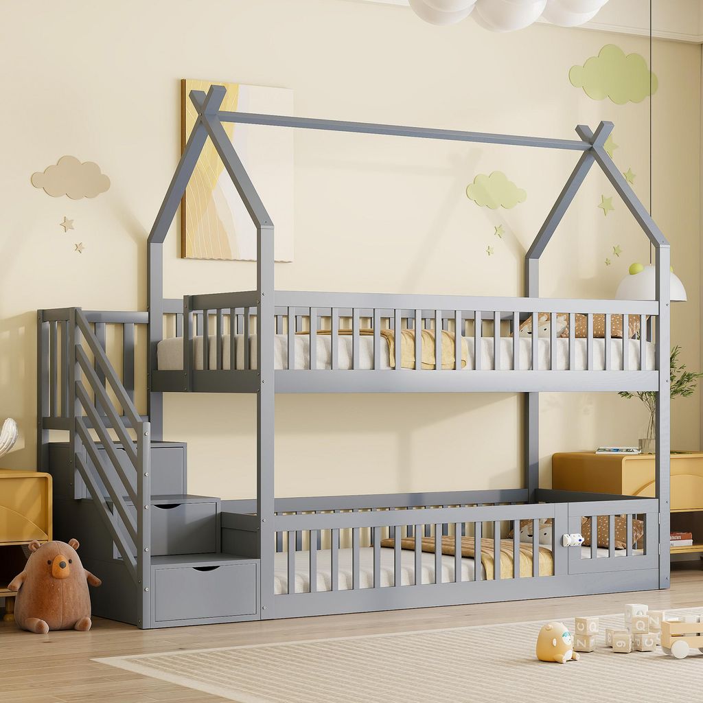 Letto a castello per bambini Sweiko 90x200 letto in legno Immagine del prodotto 