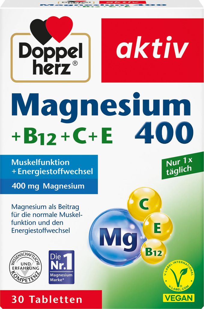 Dvojité srdce Magnézium 400 Vitamín B+C+E 30ks Obrázok produktu 