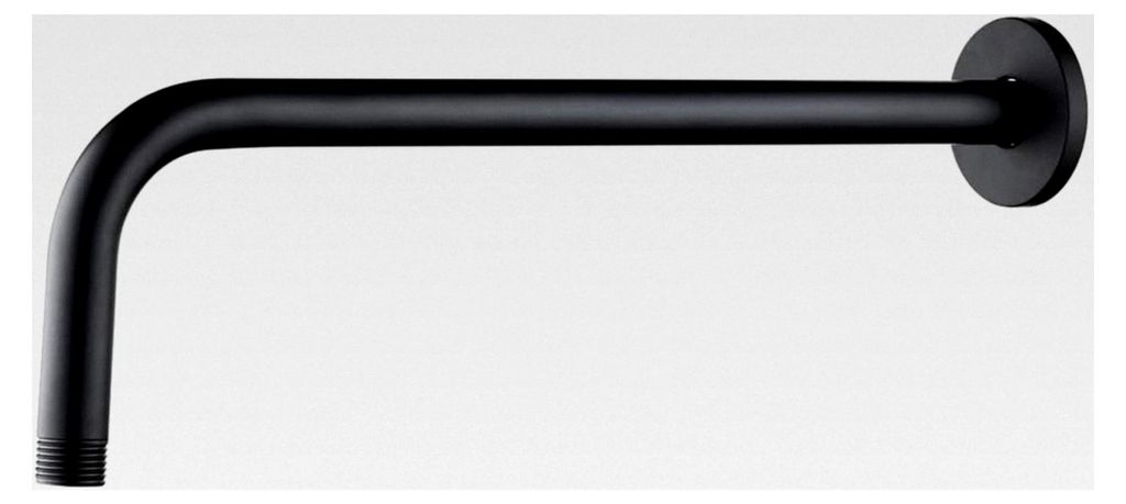 Wandarm für Duschkopf mit rundem Anschluss in Matt Schwarz