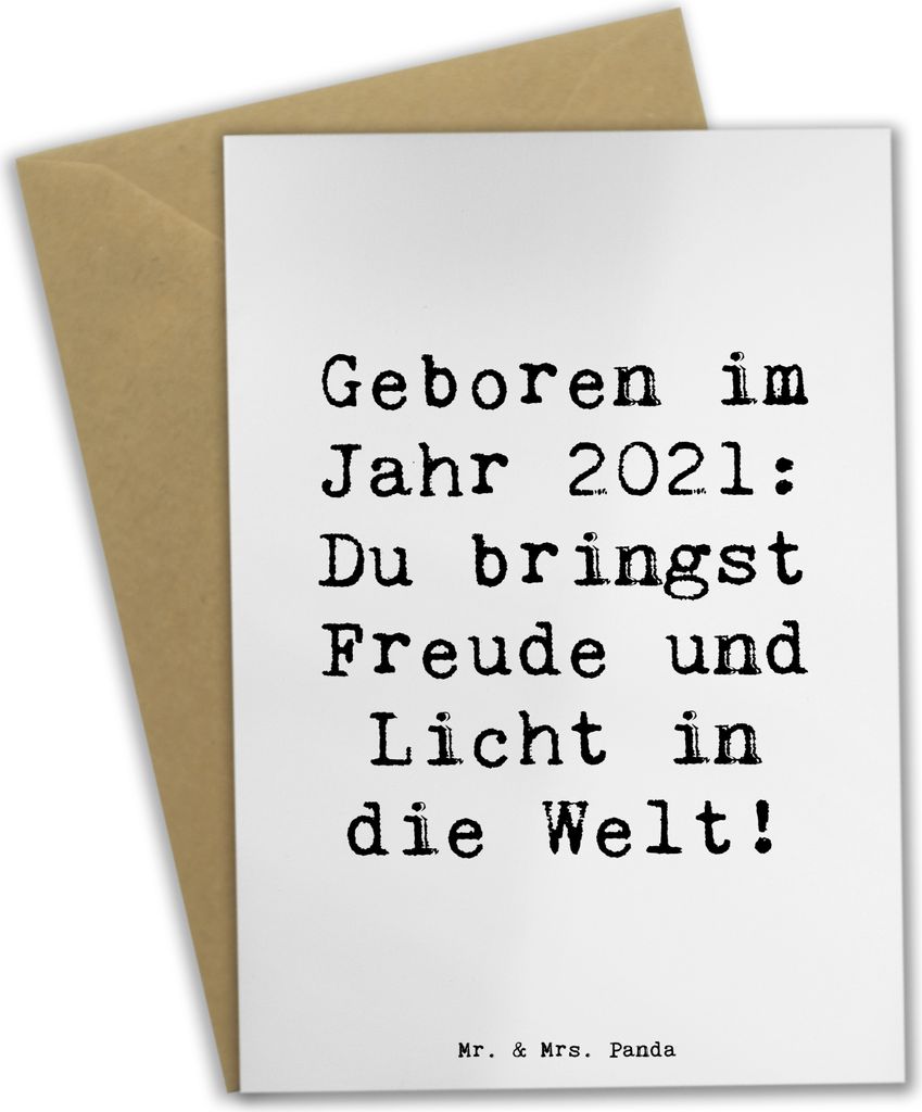 Mr. & Mrs. Panda Grußkarte Spruch 2021 Geburtstag Freude - Weiß - Geschenk, Klappkarte, Neugeborenes, Geburtstagsgeschenk, Baby, einladungskarten...