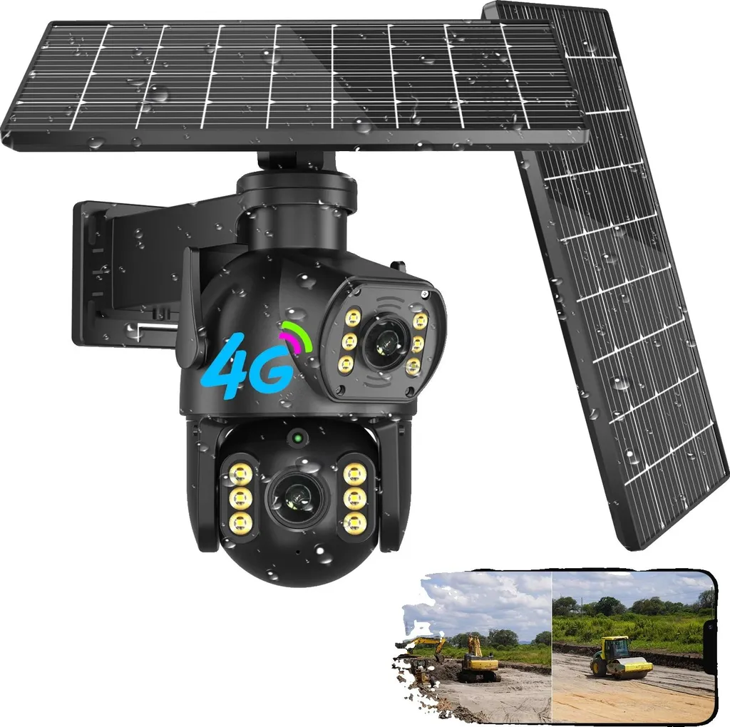 Sistema Videosorveglianza Solare 4G 8MP - Kit Completo 64GB Spina UE