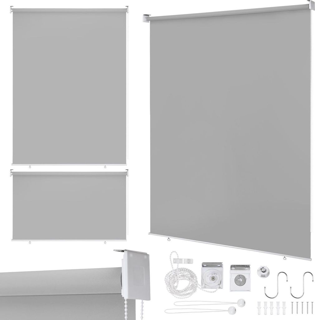 Faziango 2er Set Senkrechtmarkise 100x240 cm Balkonmarkise Hellgrau Sichtschutz Sonnenschutz UV beständig wasserdicht Balkon Terrasse