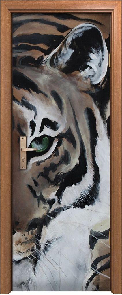 Türposter 70x200 cm Türaufkleber Türtapete Türfolie Klebefolie Kunst Tier Katze Tiger Katzen malerei