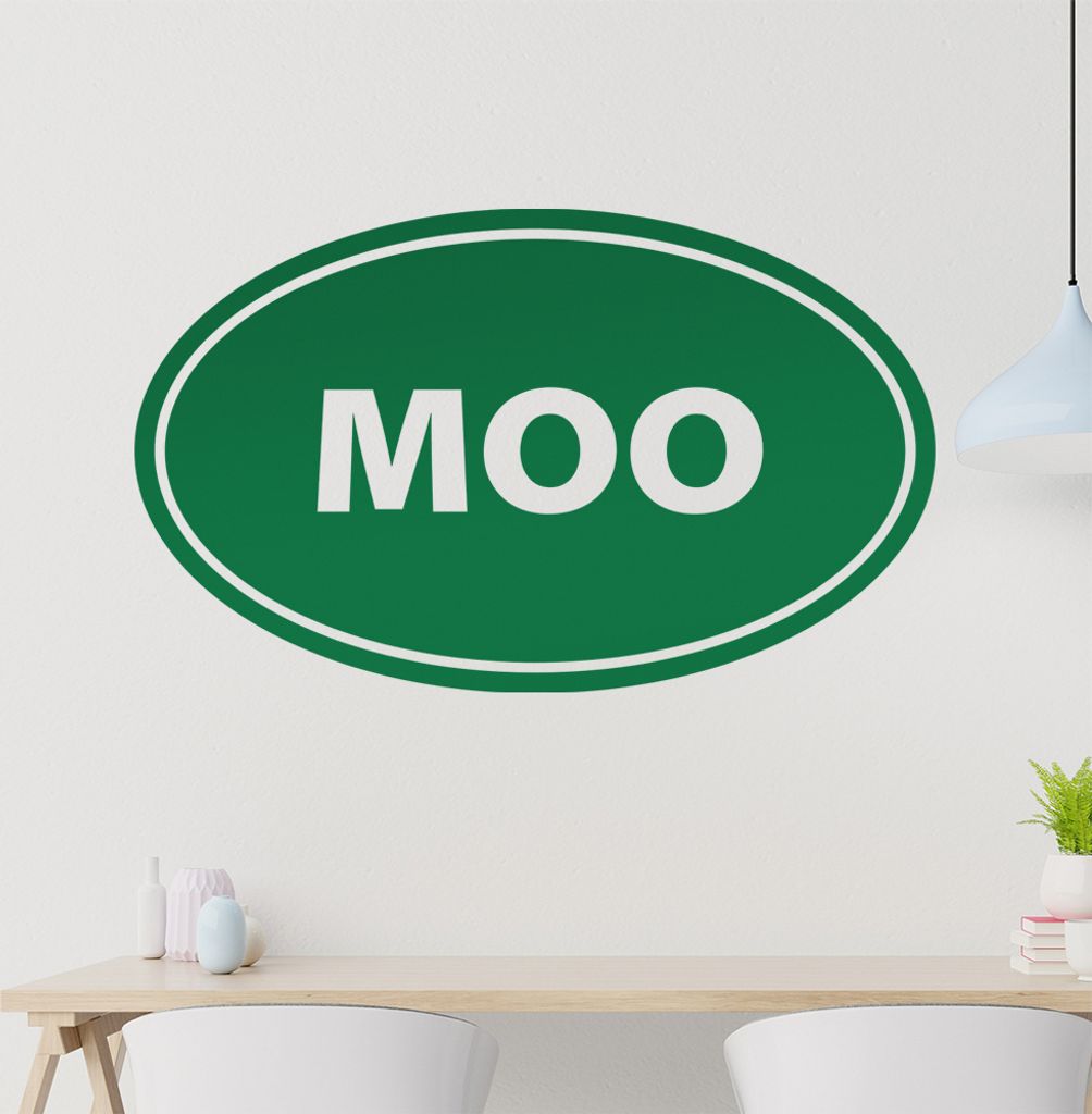 MOO Wandtattoo in 6 Größen - Wandaufkleber Wall Sticker - Dekoration, Küche, Wohnzimmer, Schlafzimmer, Badezimmer
