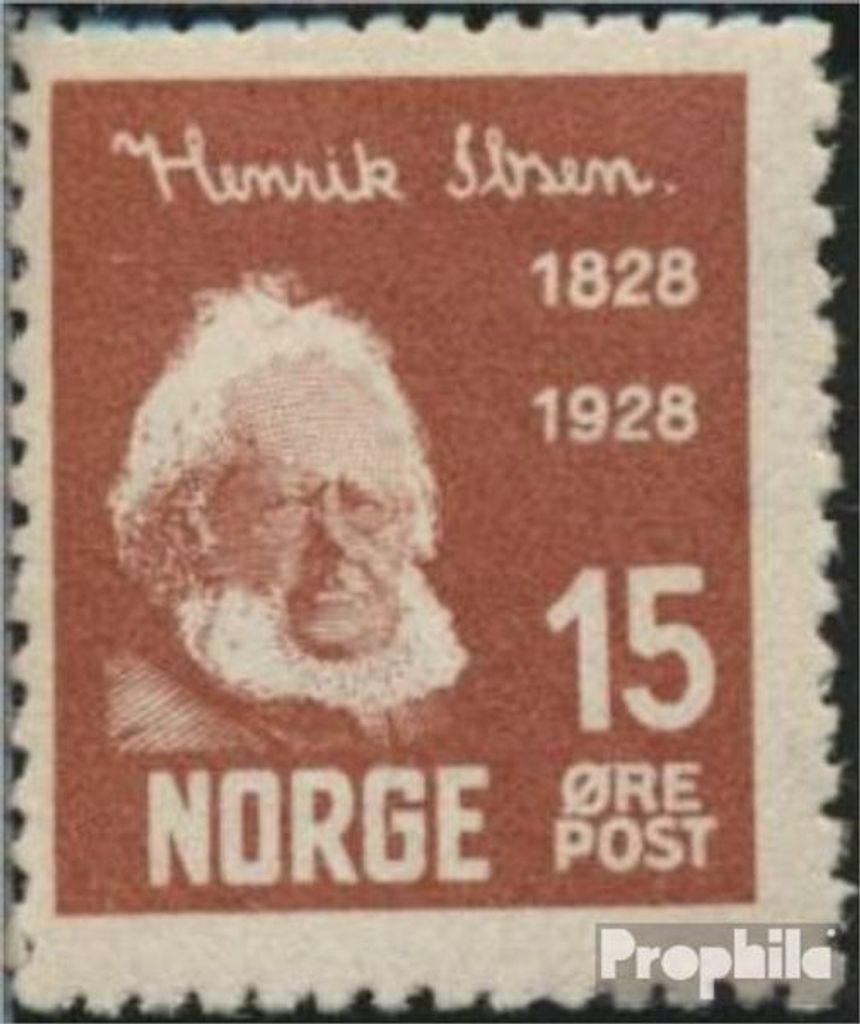 Briefmarken Norwegen 1928 Mi 138 gestempelt Ibsen