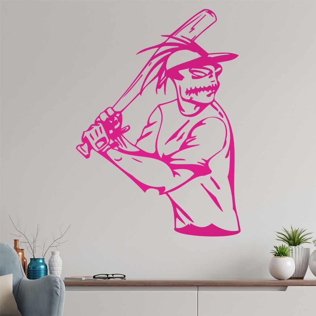 Baseball Spieler Wandtattoo in 6 Größen - Wandaufkleber Wall Sticker - Dekoration, Küche, Wohnzimmer, Schlafzimmer, Badezimmer