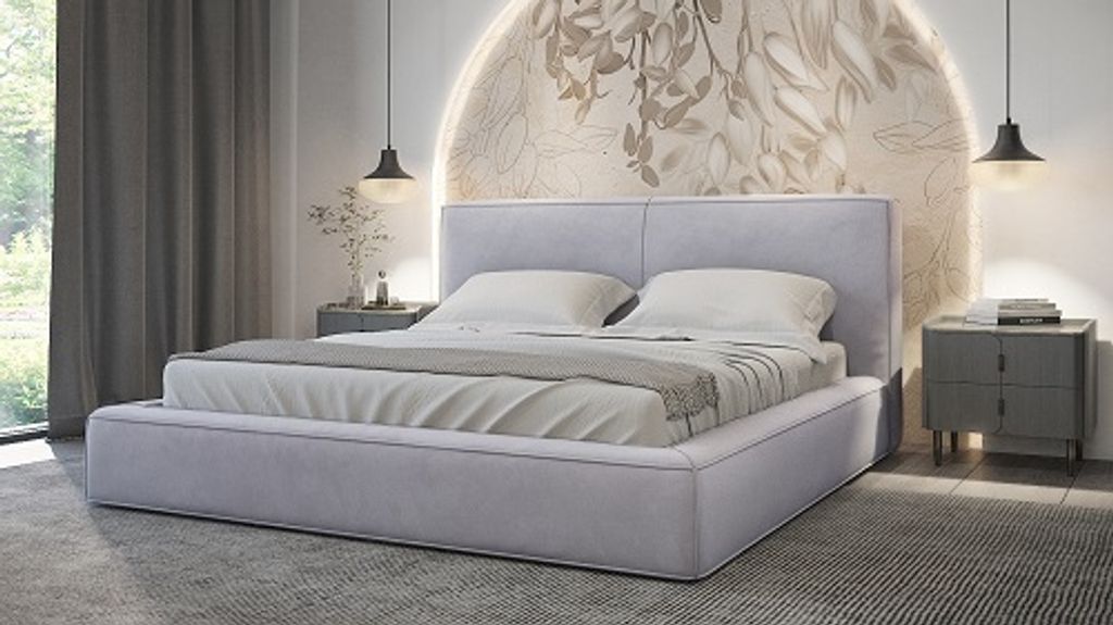 FURMEB24 - KALI 180 x 200 cm - Polsterbett mit Bettkasten und Holzrahmen - Doppelbett mit h¶her Kopsttze - OHNE Matraze (Jasmine 81)