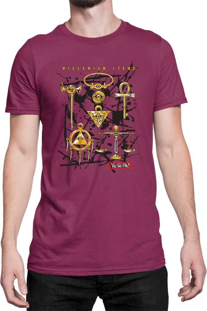 Herren T-Shirt Japan Manga Anime Comics Yu Gi 020, Man M / Burgundy