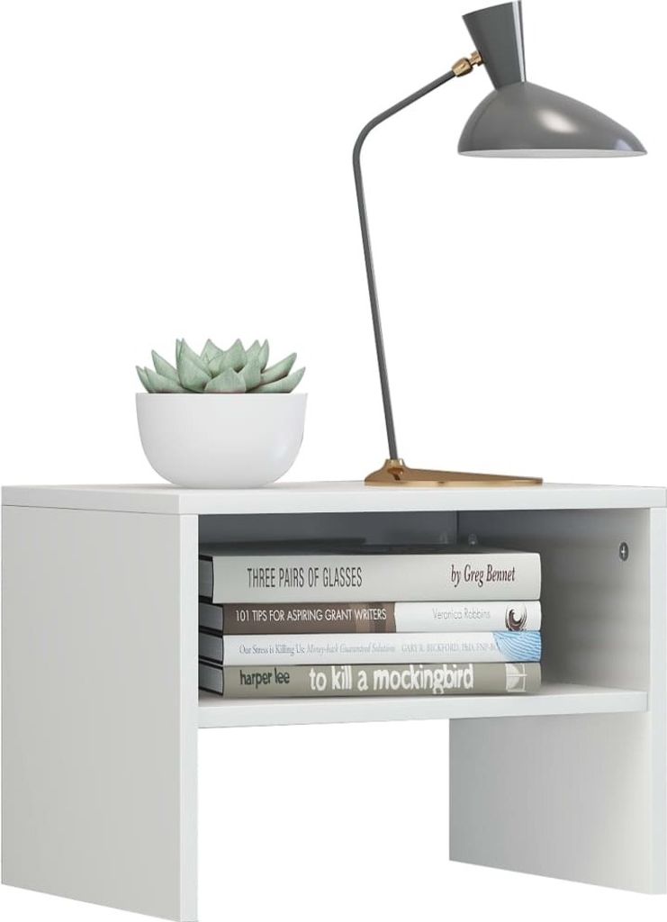 Möbel Nachttisch Elegantes Design - Beistelltisch - Nachtschrank - Hochglanz-Weiß 40x30x30 cm Holzwerkstoff Top7421982