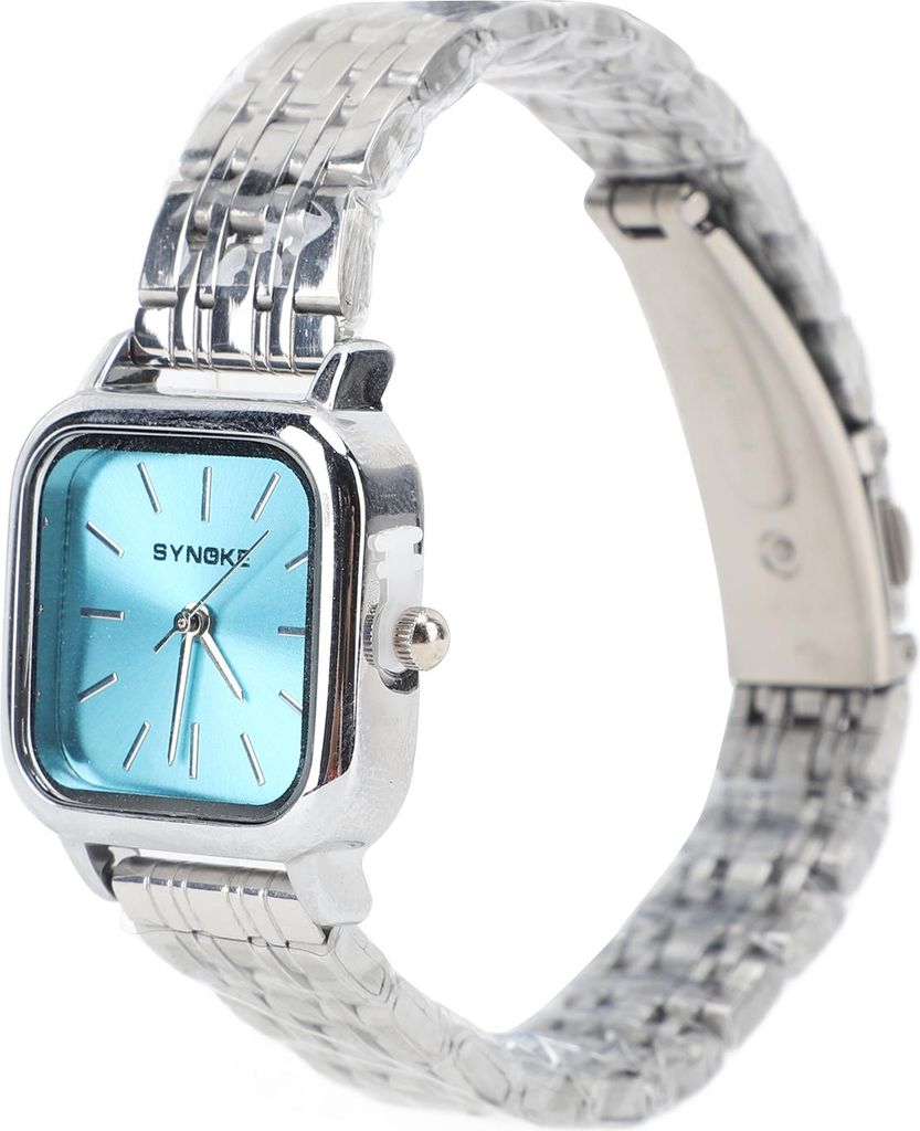 Frauen Quarzuhr Legierung Stahlband stilvoll wasserdicht Damen Platz Armbanduhr für das tägliche Leben blau