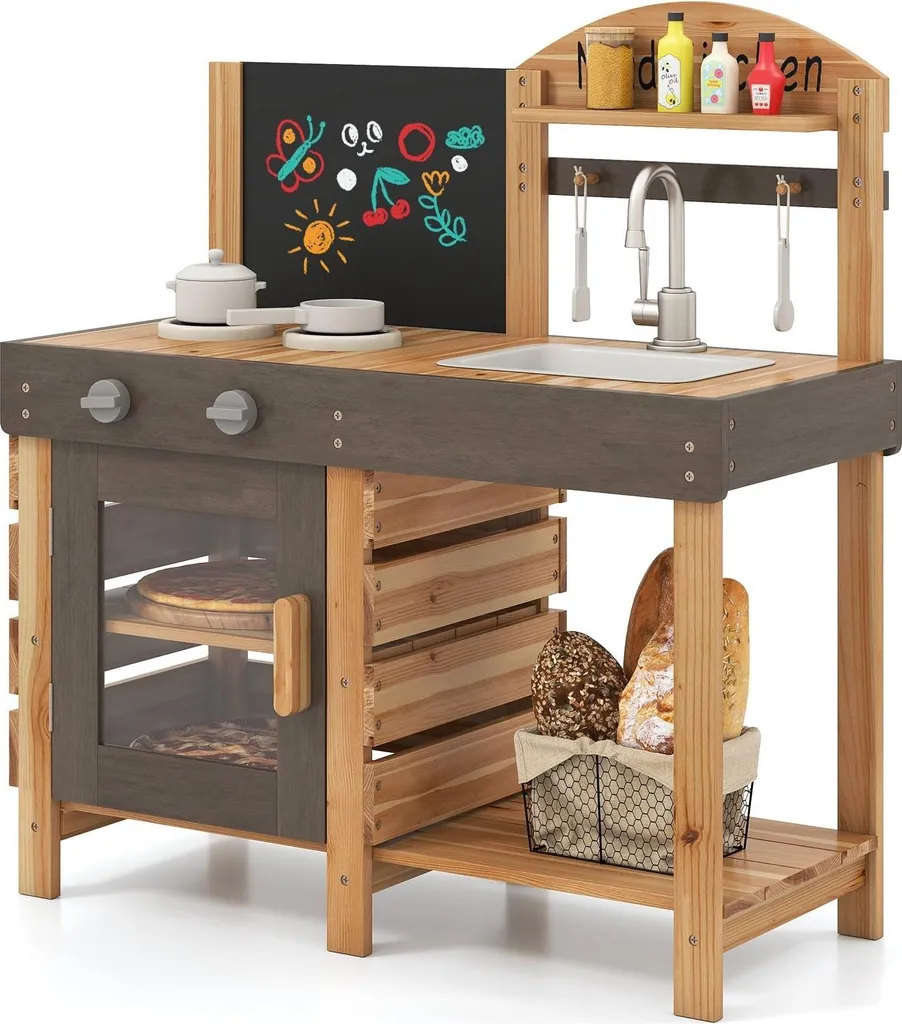 Cuisine extérieure enfants avec tableau noir et évier intégré - Modèle XL