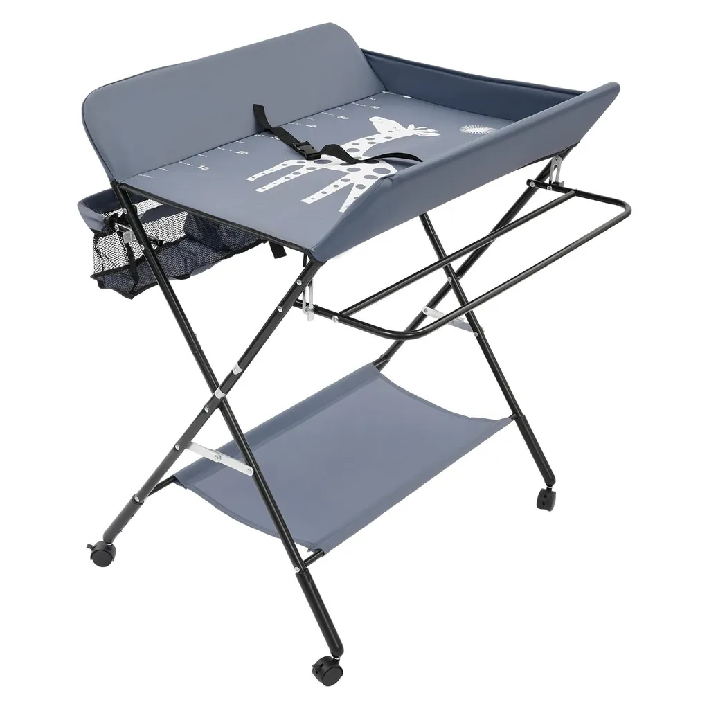Table à langer nomade sur roulettes pour soins bébé dans la maison