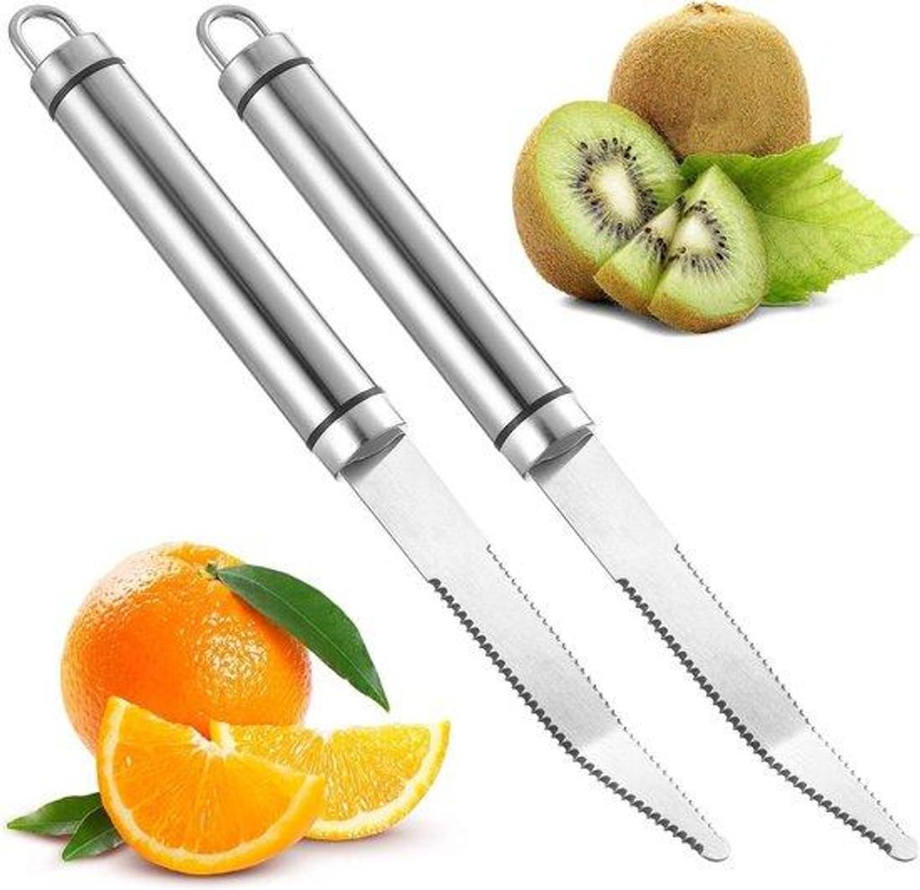 4-tegen-set roestvrijstalen citrus-schiller met gekartelde rand