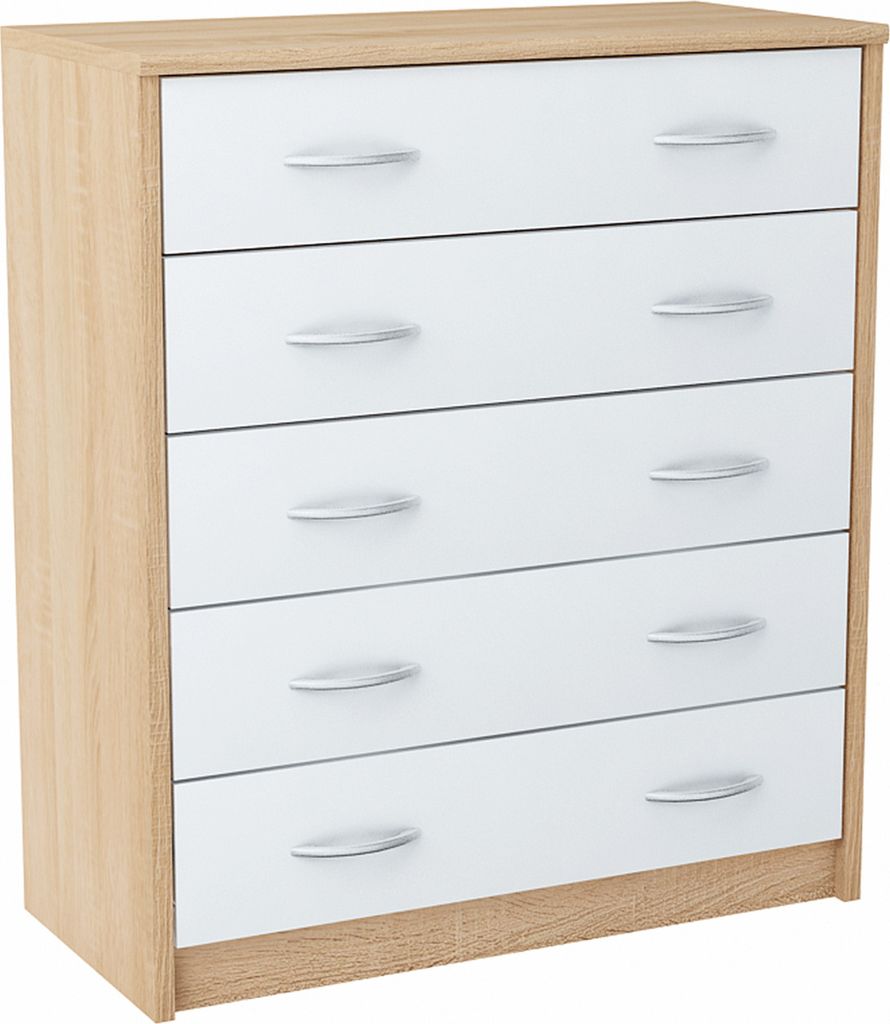 MATKAM Schuhschrank 5S in moderner Optik, B 74 x H 85 x T 35 cm, laminierte Möbelplatte 16 mm, mit Rückwand, 5 ausklappbare Schuhablagen, jede mi...