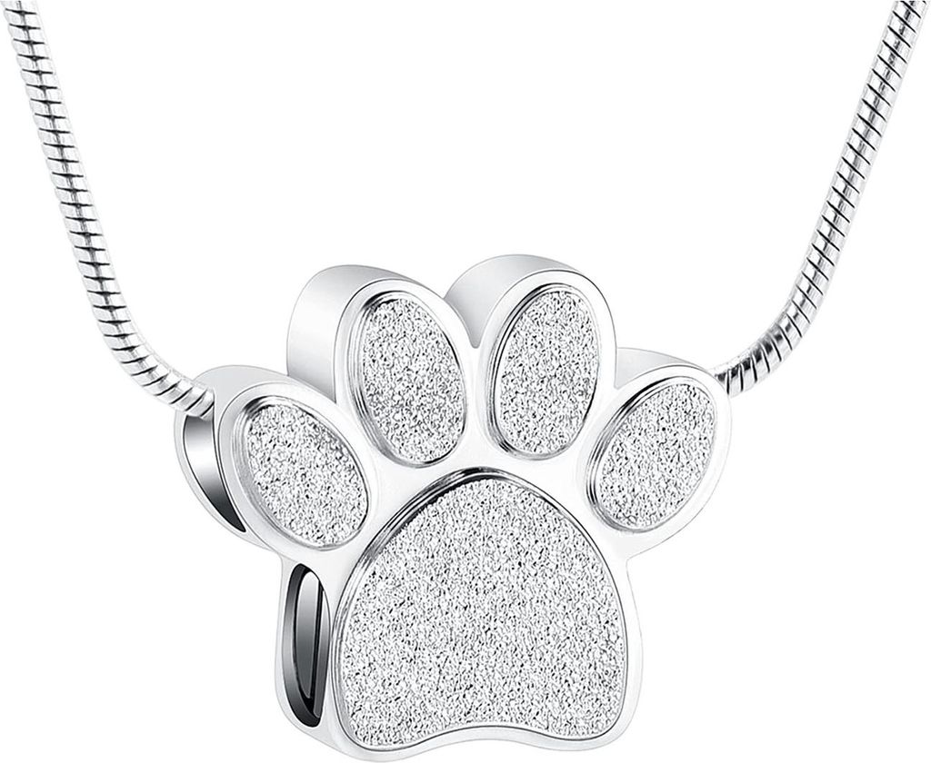 Haustier-Urnen-Halskette für Asche, Pfotenabdruck, Einäscherungs-Andenken, Mini-Urnen-Anhänger, Gedenk-Asche-Schmuck für Katze, Hund, Asche, Ha...