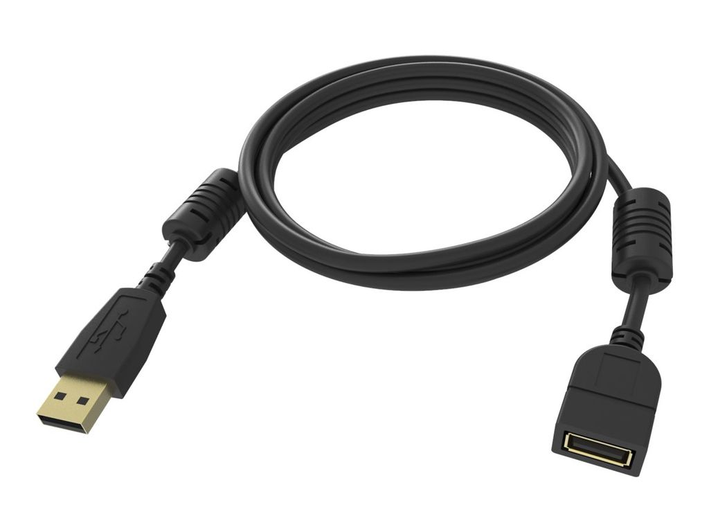 Vision TC-2MUSBEXT-BL - USB Kabel (2 m, USB A, USB A, 2.0, 480 Mbit/s, Schwarz)