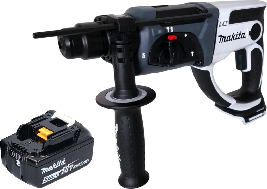 Makita DHR 202 T1W Akku Bohrhammer 18 V 20 mm 2,0 J weiß + 1x Akku 5,0 Ah - ohne Ladegerät