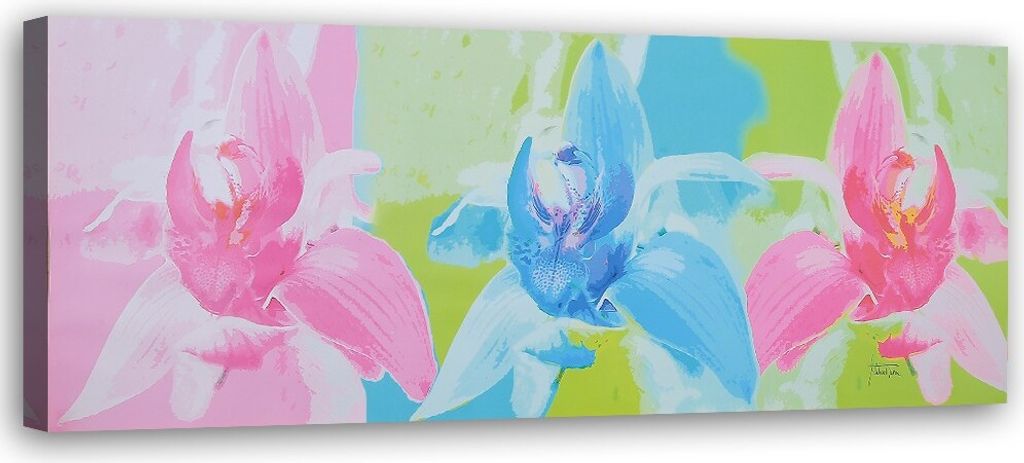 Leinwandbild bunte gartenblumen 150x50 cm Feeby farbe wandbild bereit zum aufhängen