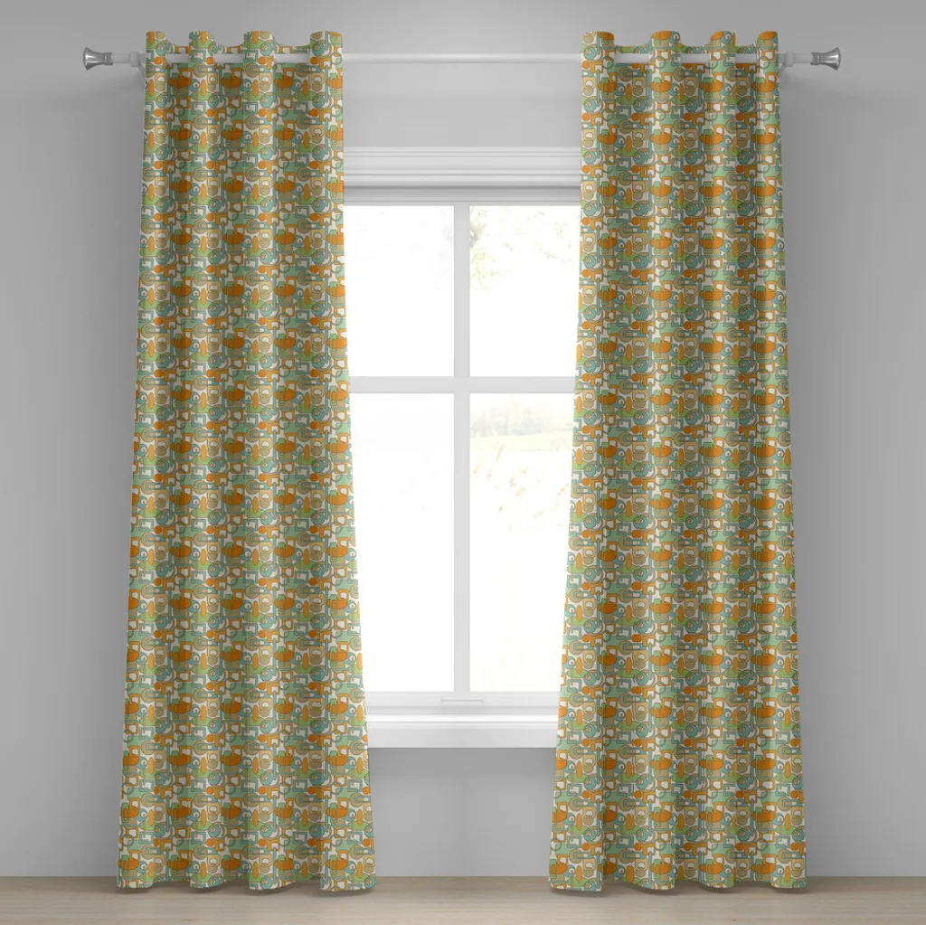 Guida all'acquisto: Tenda ABAKUHAUS Astratta 280x245cm Arancio/Verde