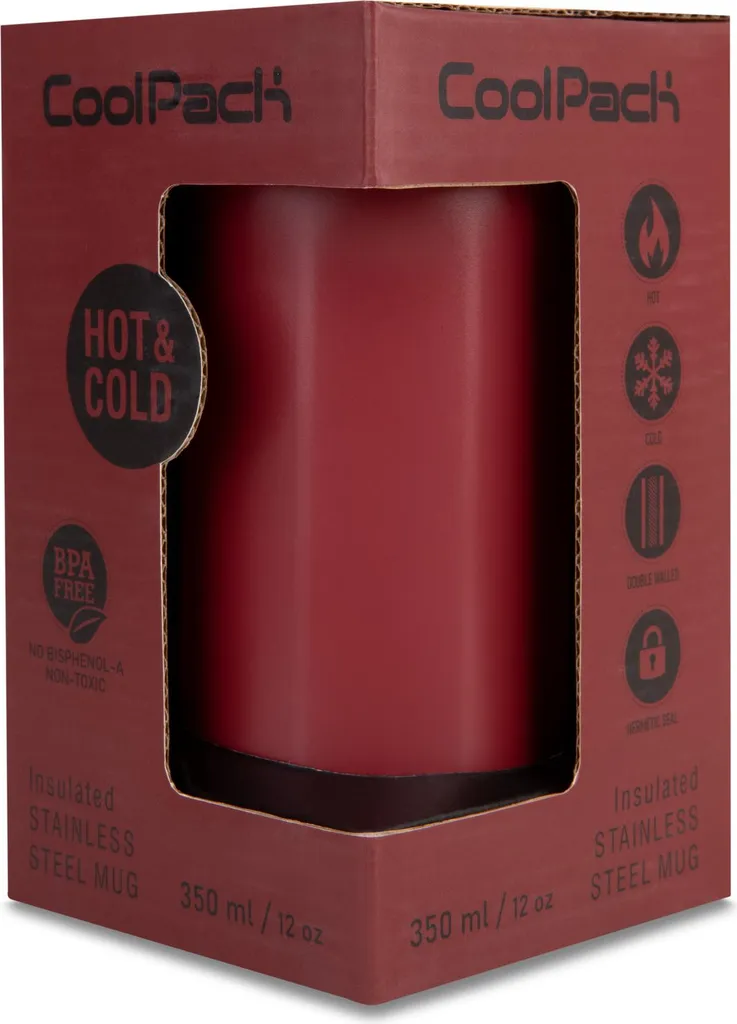 Tazza Termica da Viaggio Coolpack Tom 350ml Burgundy Resistente