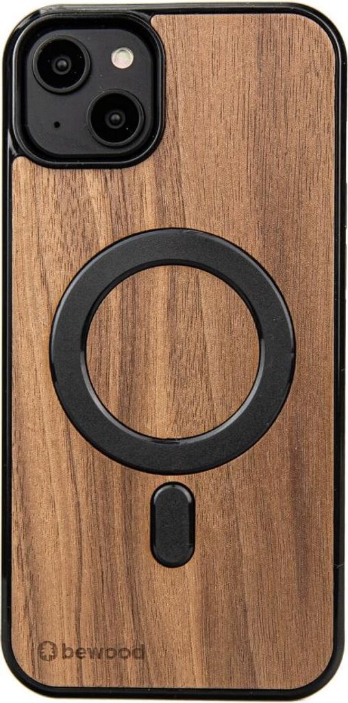 Bewood Holzhülle für iPhone 14 Plus Amerikanischer Nussbaum MagSafe