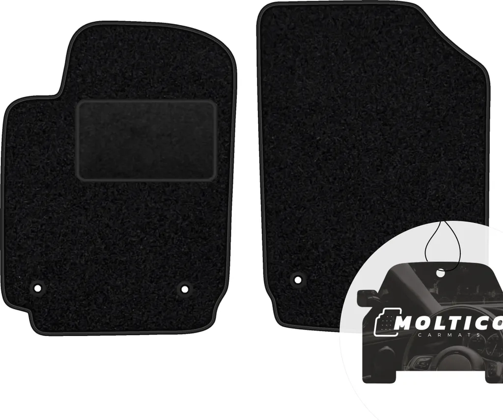 moto-MOLTICO Tappetini Anteriori Auto Velours Tappetini Auto Nero Set 2 pezzi adatto per Fiat Stilo 2001-2007