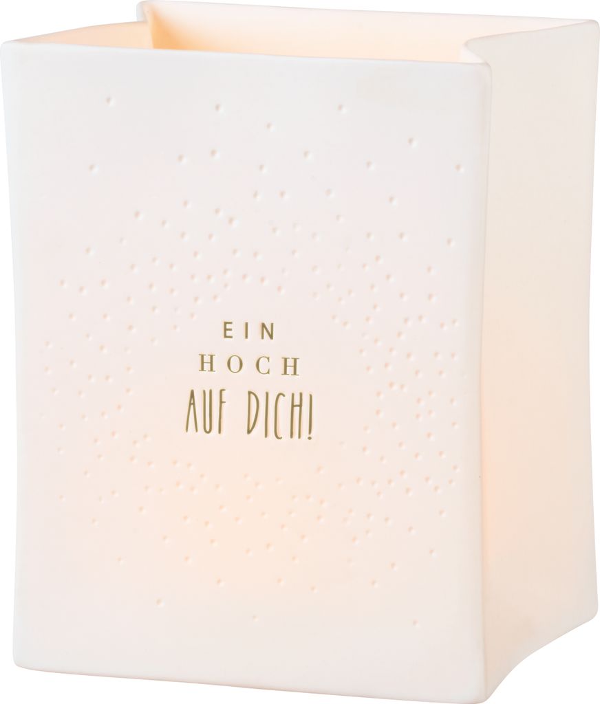 Porzellanlichttüte "Ein Hoch auf Dich" Produktbild 