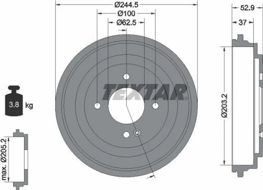 Tambour de frein arrière pour Kia Picanto avec référence OE 58411G6000