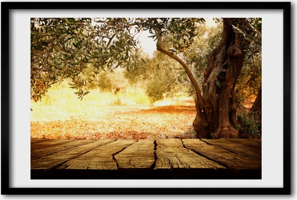 Bild 60x40 MDF-Rahmen, Wandkunst Olive