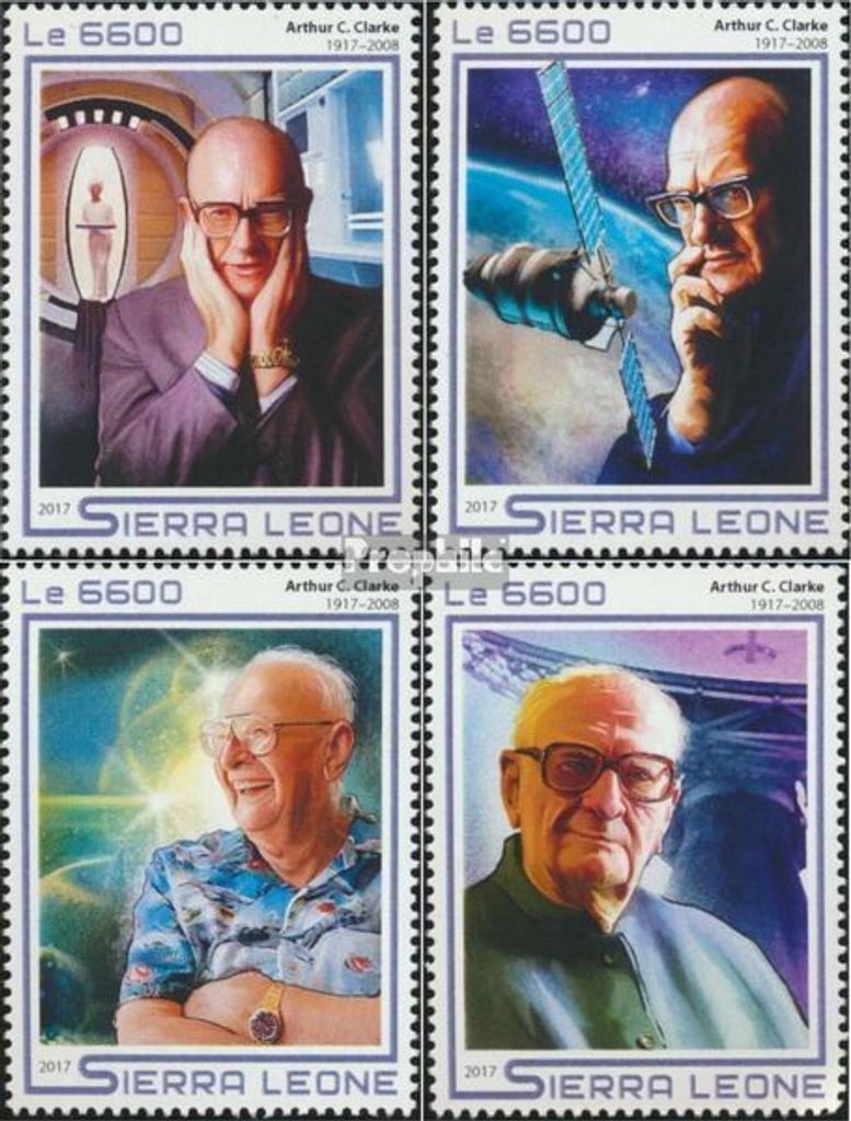 Briefmarken Sierra Leone 2017 Mi 8461-8464 (kompl. Ausg.) postfrisch Arthur C. Clarke