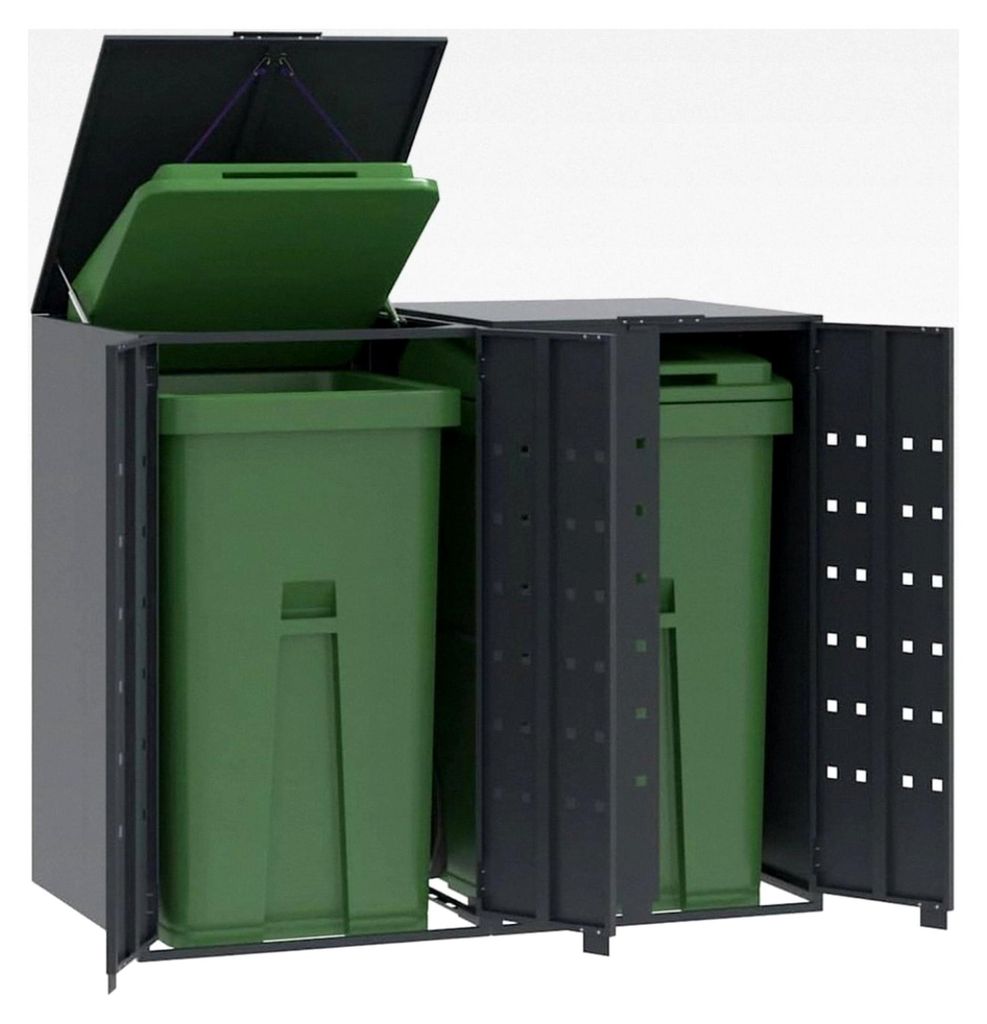 Mülltonnenbox für 2 Tonnen in Anthrazit
