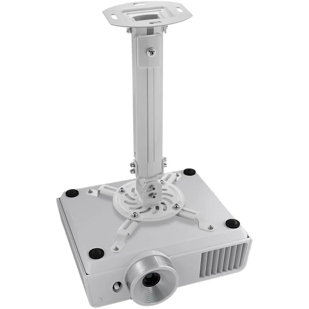 Fixation Plafond Projecteur Extensible 38-58cm avec Gestion des Câbles